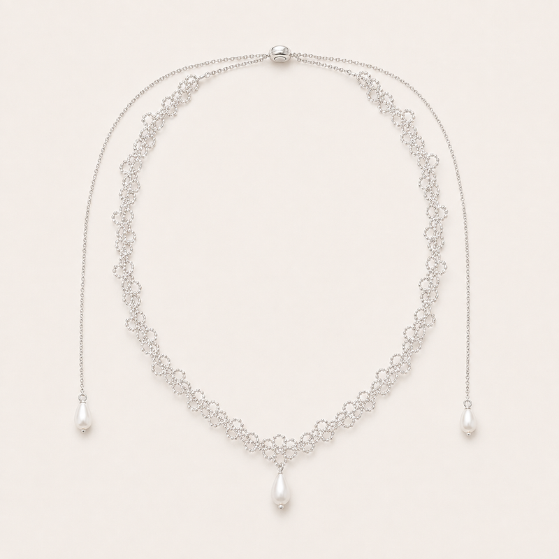 Camille French Pearl Lariat Necklace