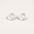Gold-Plated Pearl Disc Earrings
