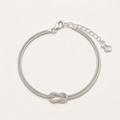 Sterling Silver Infinity Knot Snake Chain Bracelet