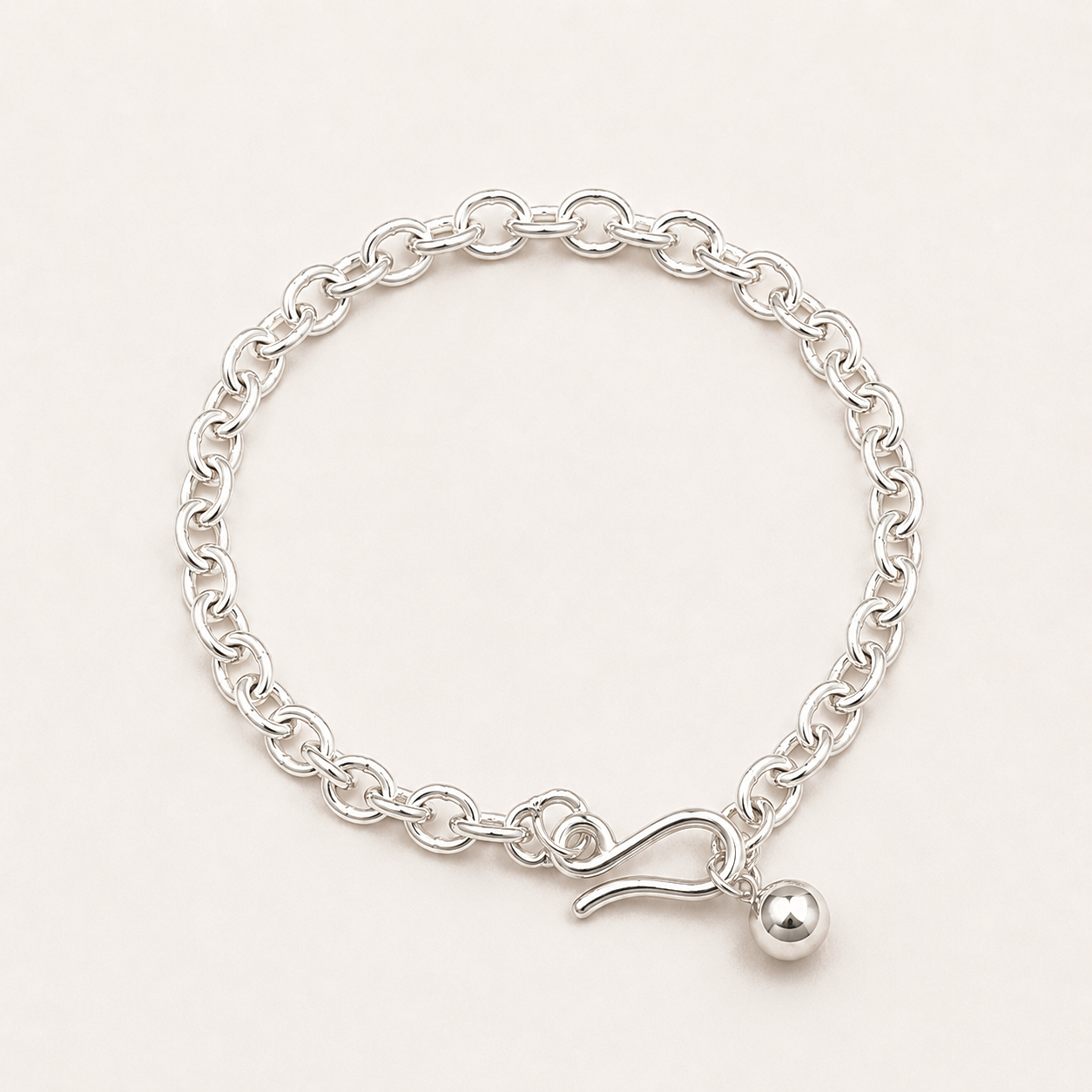 Sterling Silver Vintage Rolo Chain Bracelet