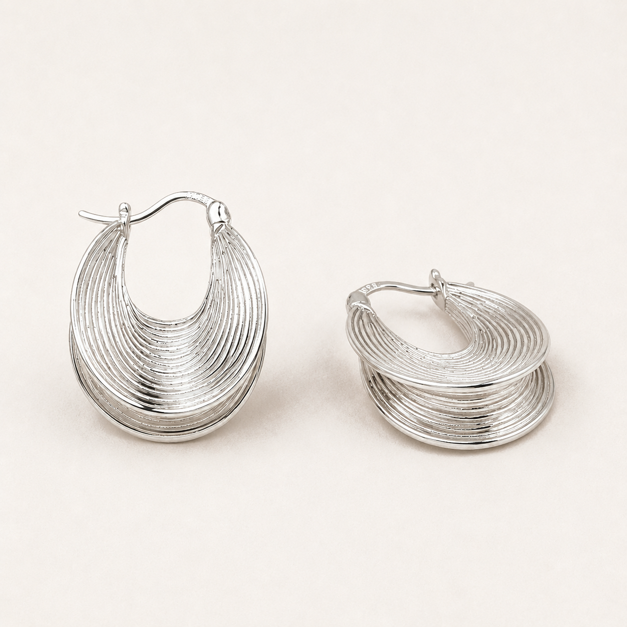 Sterling Silver Sculptural Statement Earrings