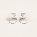Sterling Silver Matte Fan Earrings