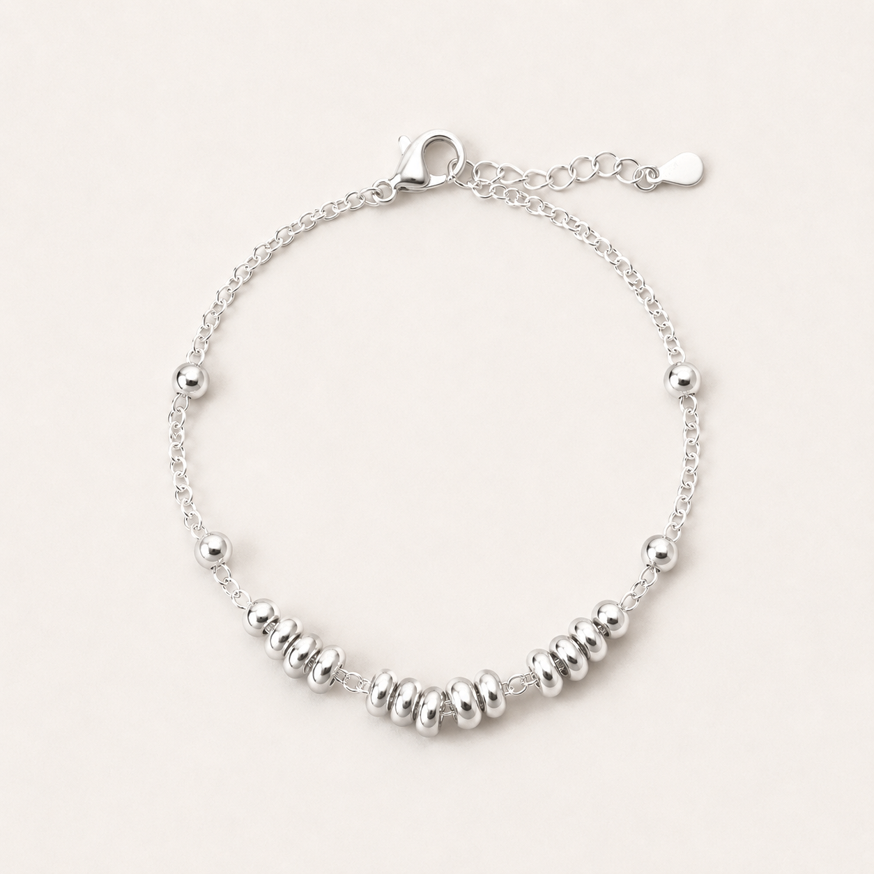 Sterling Silver Beaded Chain Bracelet