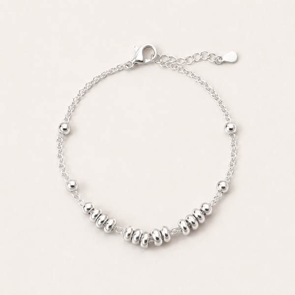Sterling Silver Beaded Chain Bracelet
