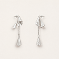 Silver Tiered Tassel Drop Earrings