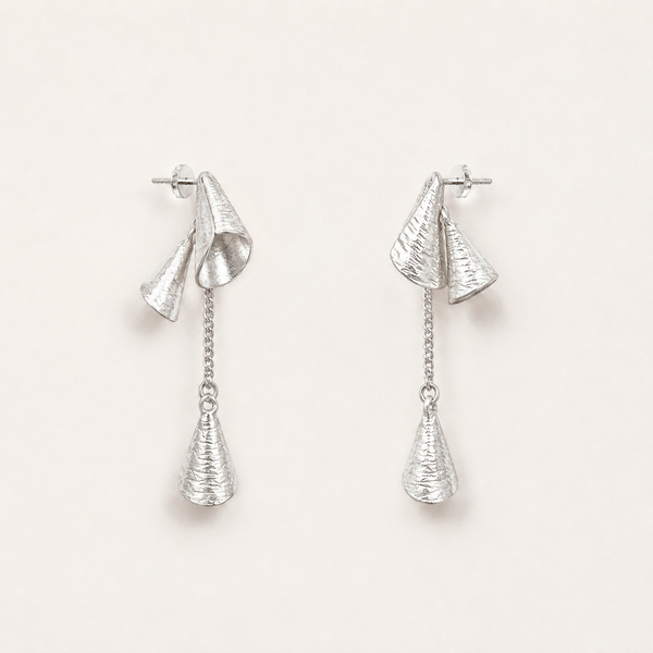 Silver Tiered Tassel Drop Earrings