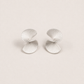 Sterling Silver Matte Fan Earrings