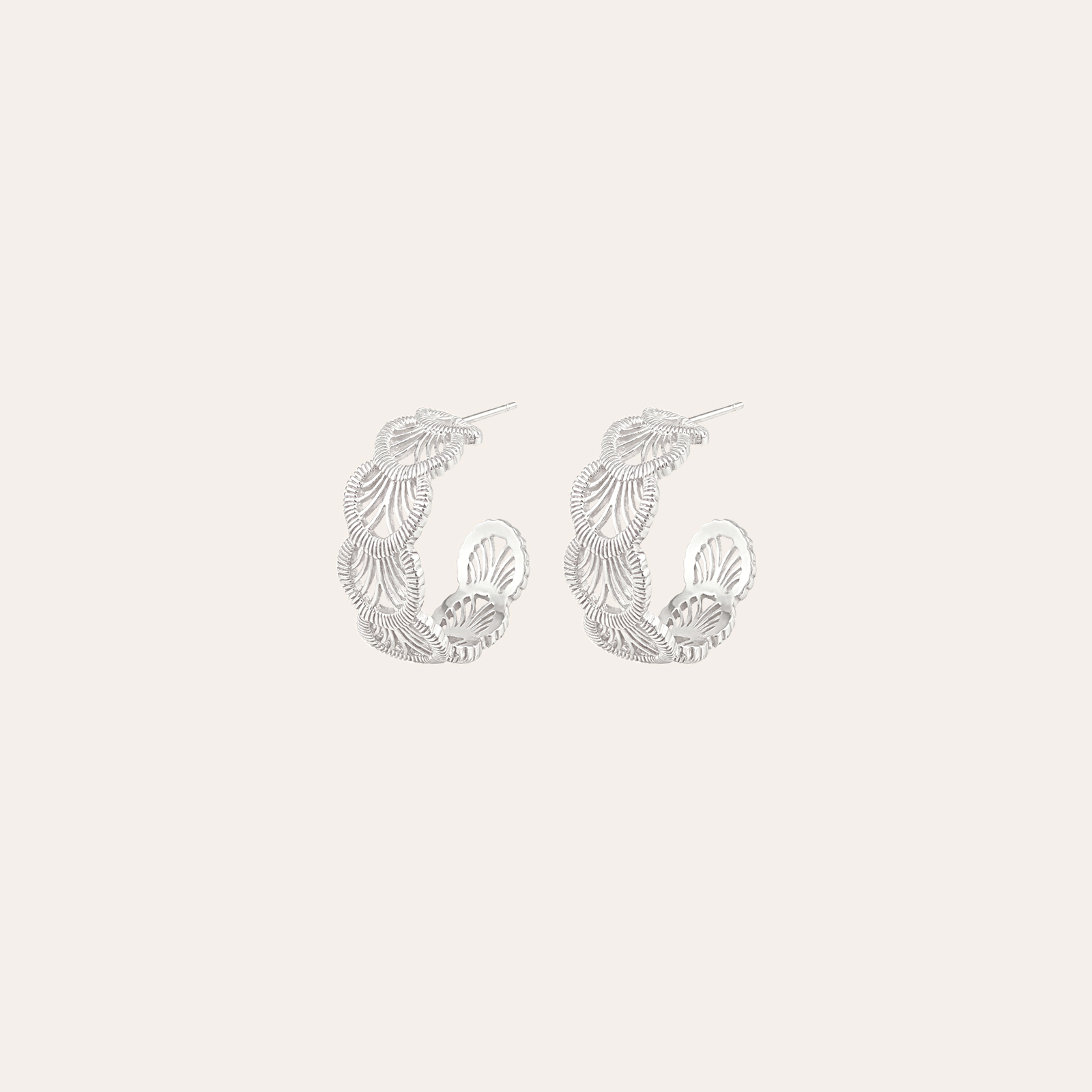 Sterling Silver Lace Texture Earrings
