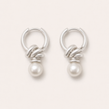 Sterling Silver Knotted Pearl Hoop Earrings