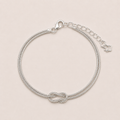 Sterling Silver Infinity Knot Snake Chain Bracelet
