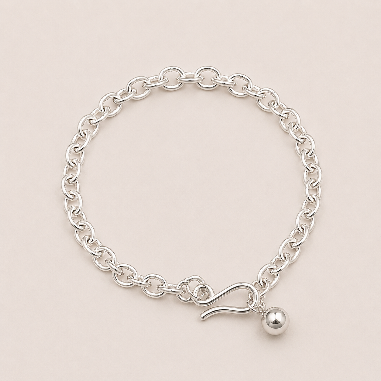 Sterling Silver Vintage Rolo Chain Bracelet