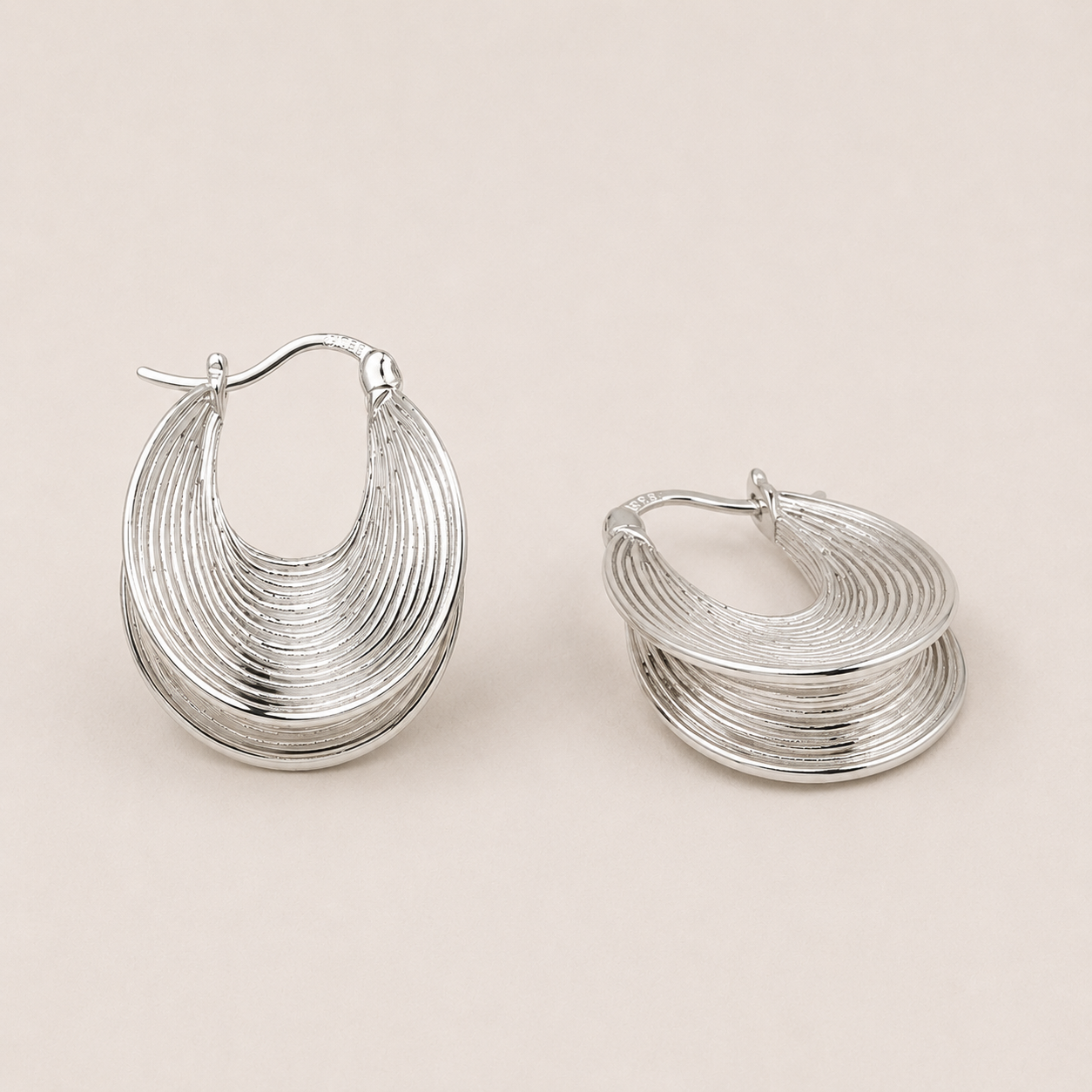 Sterling Silver Sculptural Statement Earrings