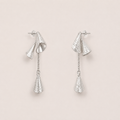 Silver Tiered Tassel Drop Earrings