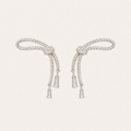 Sterling Silver Bow Tassel Earrings