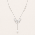 Margot Enamel Butterfly Pearl Necklace