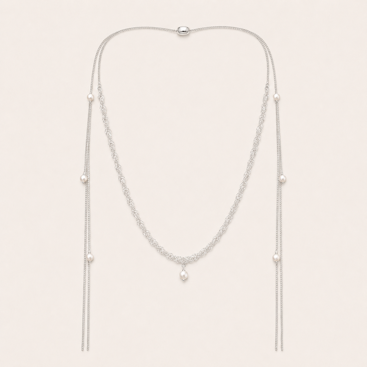 Delphine Cascading Pearl Tassel Necklace