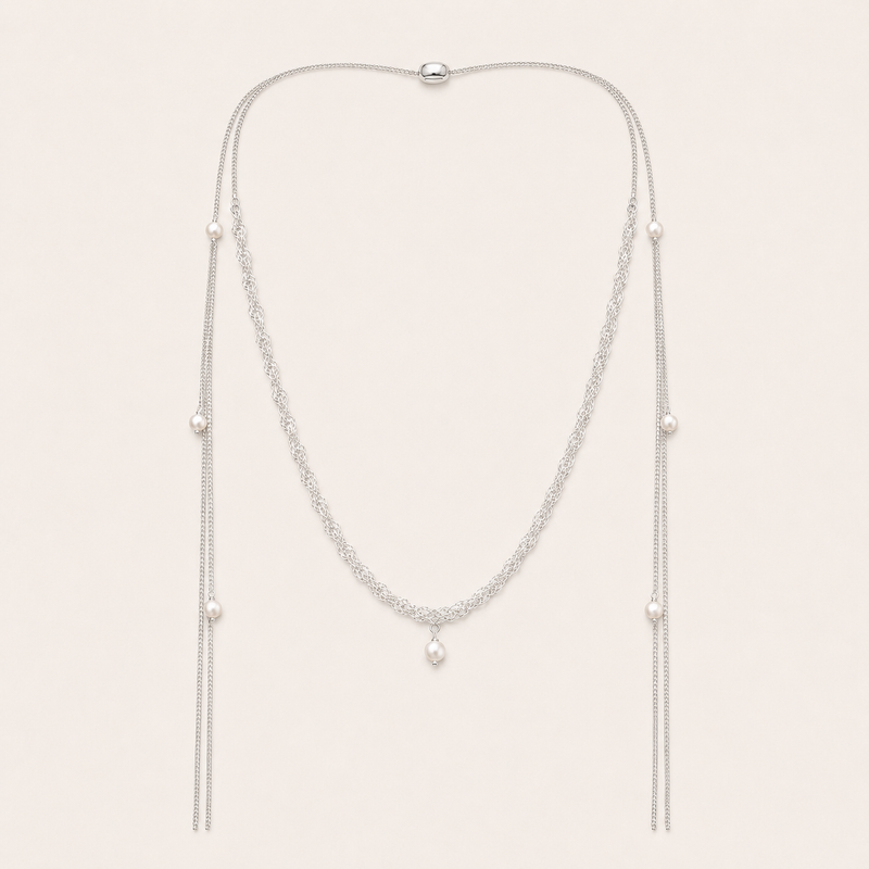 Delphine Cascading Pearl Tassel Necklace