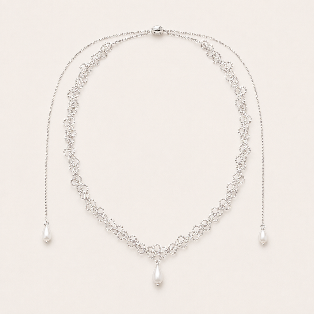 Camille French Pearl Lariat Necklace