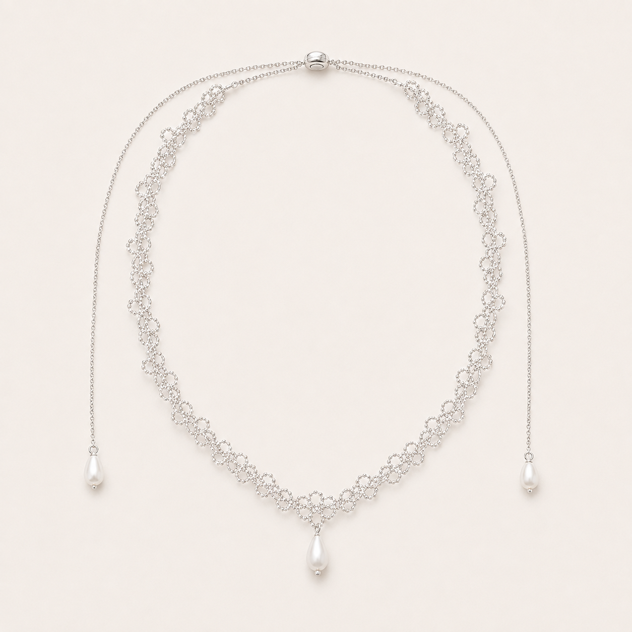 Camille French Pearl Lariat Necklace