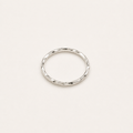 Gemina slim sterling silver ring with an organic hammered texture, size 13