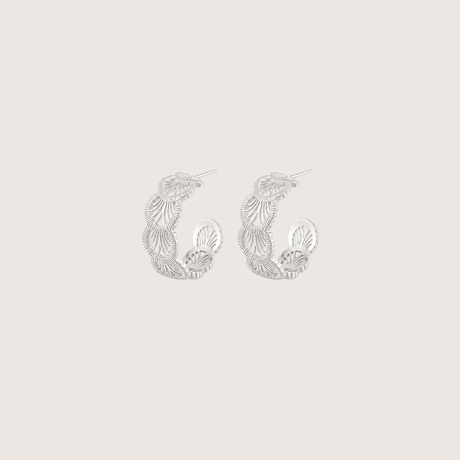Sterling Silver Lace Texture Earrings